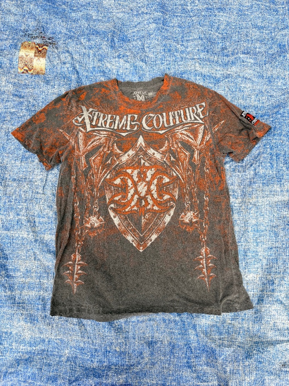 Xtreme Couture Affliction Graphic Tee Charcoal Sz Large